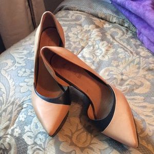 L.A.M.B tan Wedge shoes